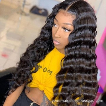 Cheap Grade 10A Virgin Raw Hair HD Lace Closure Wigs Deep Wave Natural Hair Toupee Remy Human Hair Lace Wig 4*4 Lace Front Wig